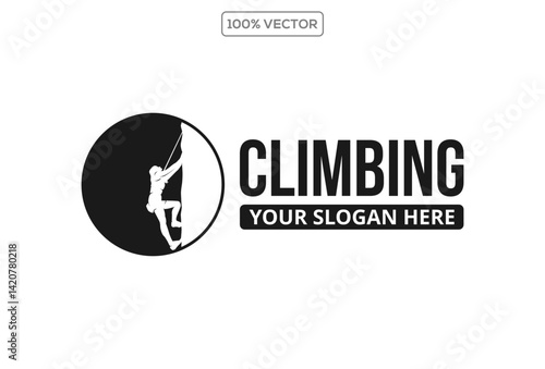 Rock Climbing Vector Image, Art and Design illustration