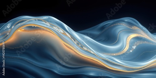 Obraz na płótnie Abstract Blue Gold Liquid Wave Background Texture w salonie