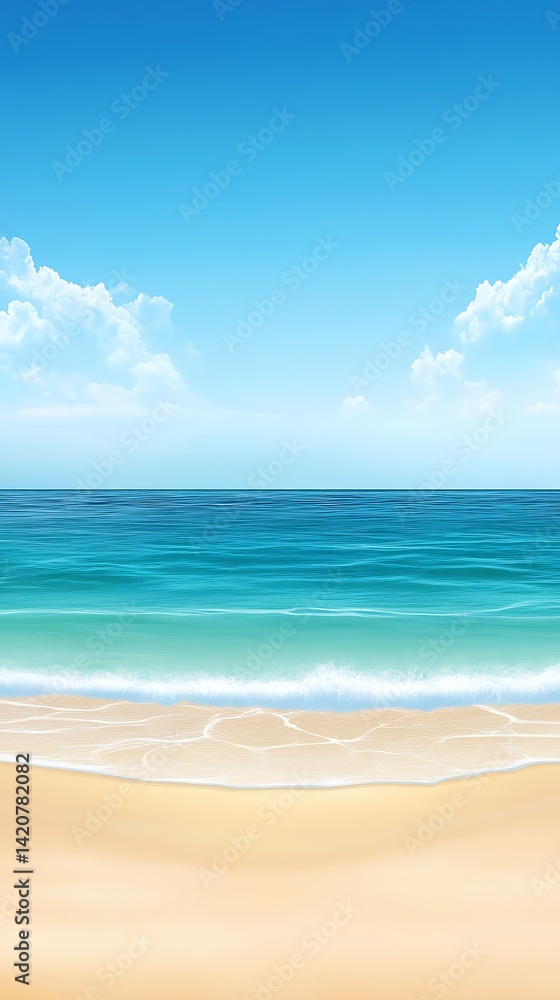 Obraz premium Summer beach scene, tranquil ocean