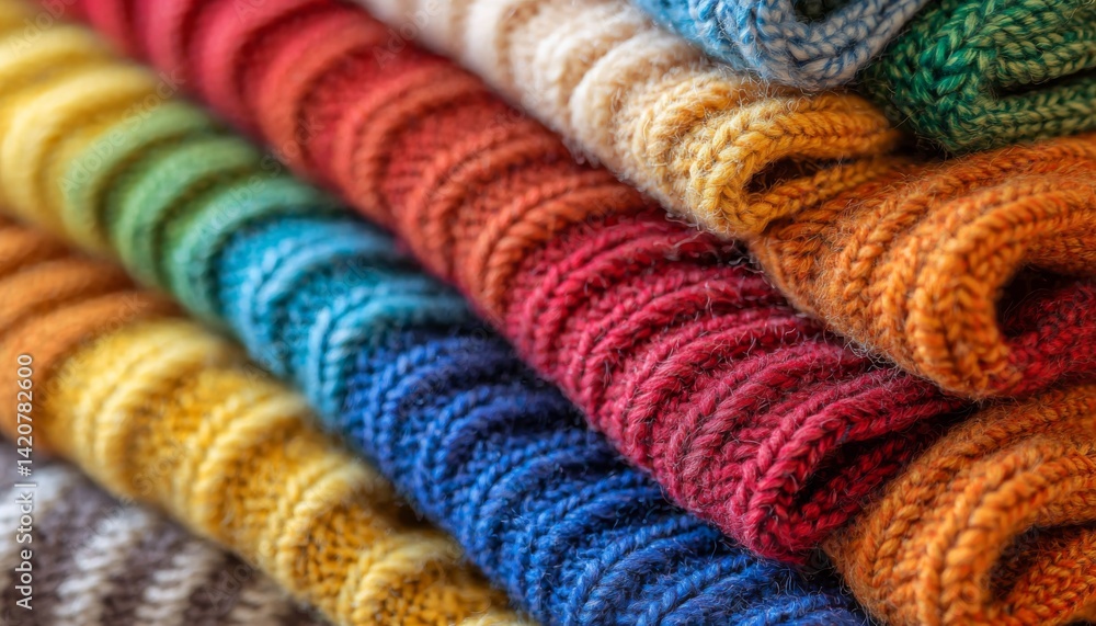 stack of multicolored wool socks, highlighting their cozy textures and vibrant hues, perfect for winter warmth and comfort, with soft natural lighting stack of multicolored wool socks, highlighting their cozy textures and vibrant hues, perfect for winter warmth and comfort, with soft natural lighting