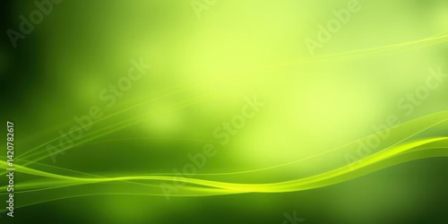 Abstract Green Background Nature Inspired Swirls Curves
