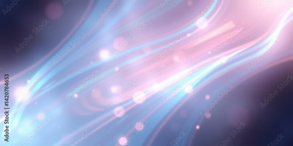 Abstract Pink Blue Light Trails Glowing Background Soft Bokeh