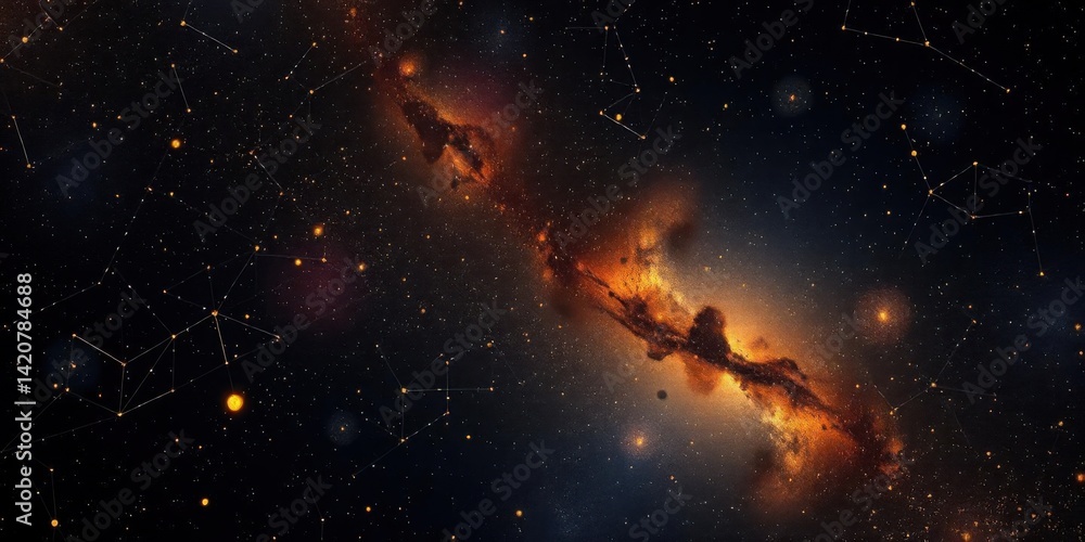 Cosmic Nebula Starry Night Sky Galaxy Background Image