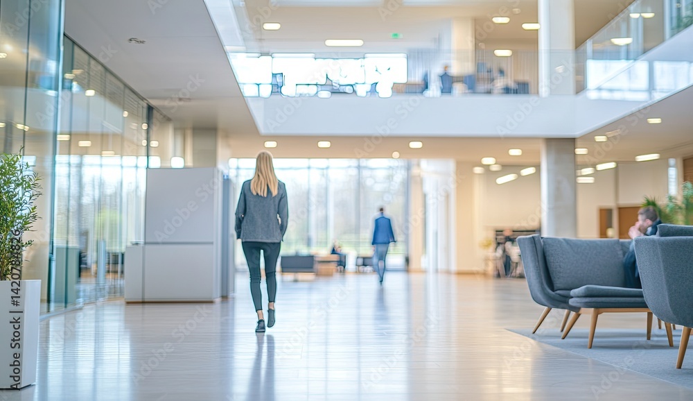 Modern office hallway with people (1) Modern office hallway with people (1)