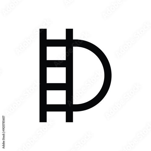 Creative and Elegance D Letter with stair Logo Design Concept