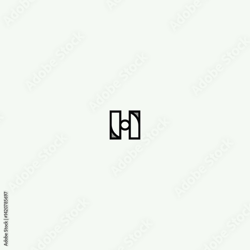 Wallpaper Mural Minimalist Letter H or SH Monogram in Geometric Square Logo Design Torontodigital.ca