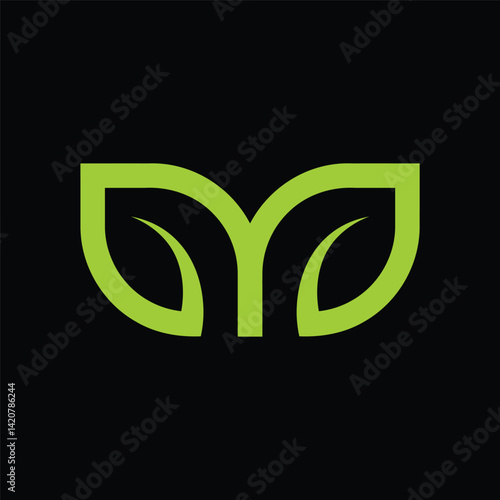 Creative and Elegance ECO M Letter Logo Design Concept
