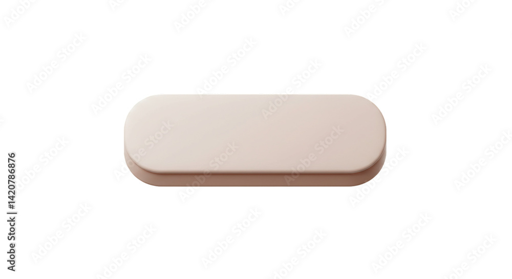 Beige rectangular object with rounded edges on a black background in a centered composition Beige rectangular object with rounded edges on a black background in a centered composition