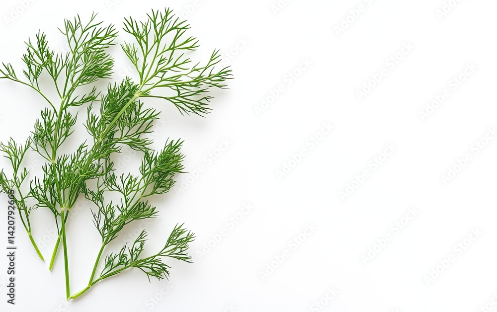 Fresh dill sprigs on white background (1) Fresh dill sprigs on white background (1)