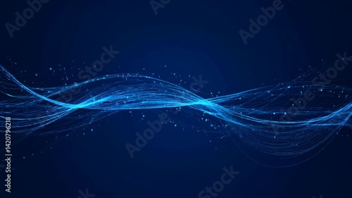 深い群青色のラインと繊細な水色のメッシュがある抽象的な動画