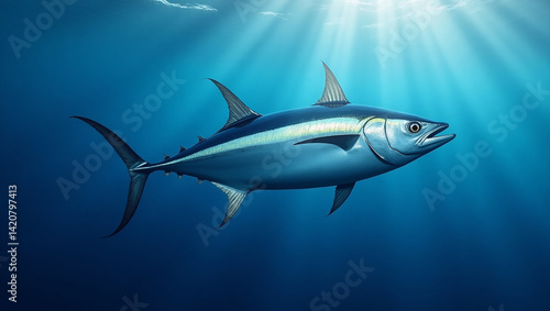 Wallpaper Mural Underwater View of a Swimming Tuna Torontodigital.ca