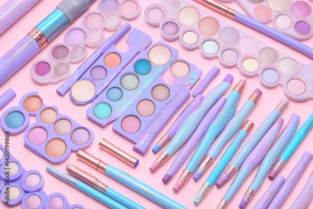 Naklejka premium Pastel makeup collection