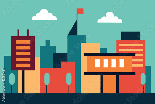 vector illustration of modern city