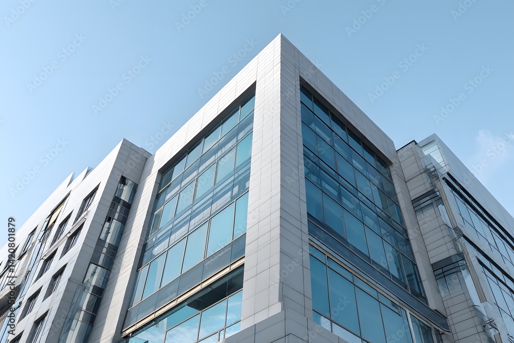 Modern Office Building with Sleek Glass Windows Showcasing Contemporary Architectural Design Modern Office Building with Sleek Glass Windows Showcasing Contemporary Architectural Design