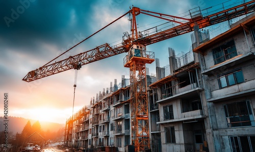 Construction site at sunset (1)