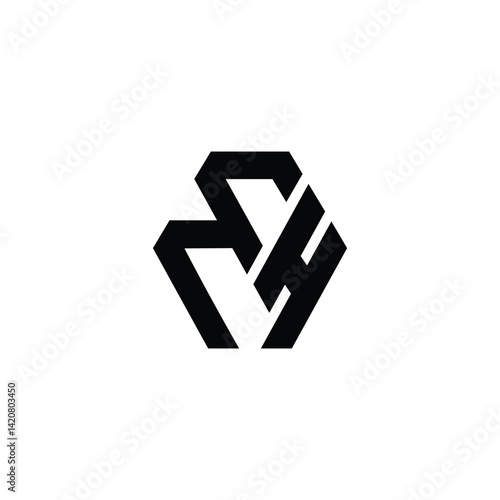Free Download monogram M and H prism logo graphic design - GFXLoad