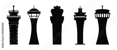 Air traffic control tower vector design.