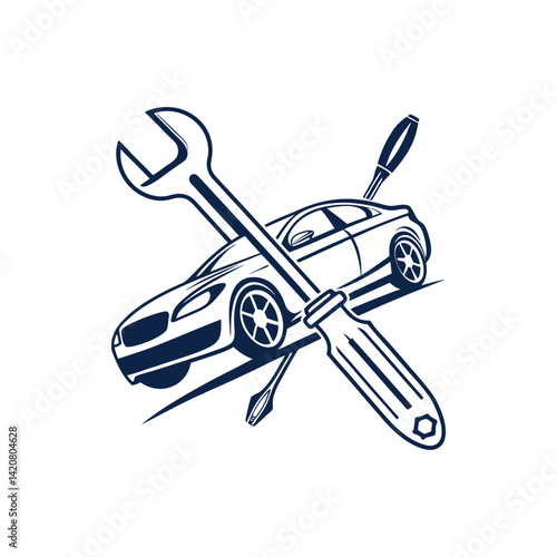 car repair logo vector 