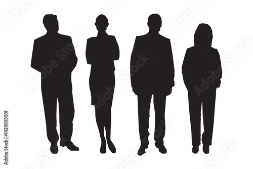 Business people, set of vector silhouettes