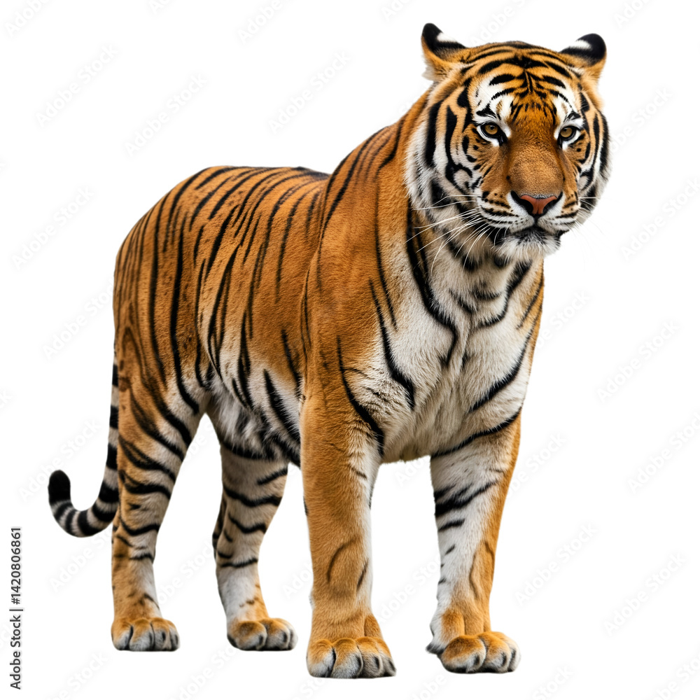 Naklejka premium tiger isolated on white background