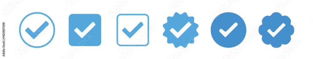 Verified badge profile set. Social media account verification icons . Instagram verified badge. Social media account verification icons. vector illustration eps 10. Verified badge profile set. Social media account verification icons . Instagram verified badge. Social media account verification icons. vector illustration eps 10.