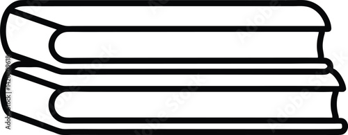 book stack line art vector icon.