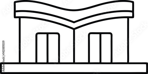 library line art vector icon.