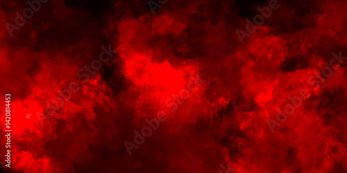 Dark red powder explosion cloud on black background. Abstract red and black grunge texture smoke. smoke fog misty texture overlay on dark black. paranormal red mystic smoke, clouds for movie.