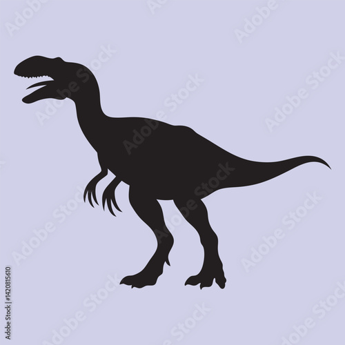 Majestic Dinosaur Silhouette Vector.
