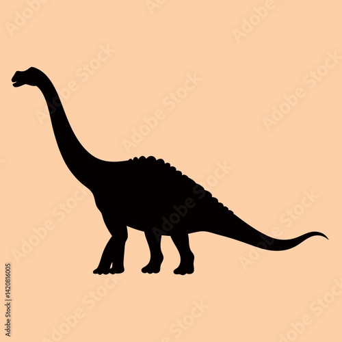 Majestic Dinosaur Silhouette Vector.