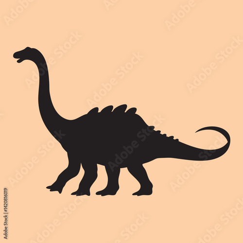 Majestic Dinosaur Silhouette Vector.