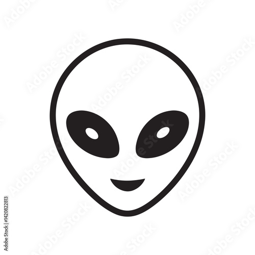 cute alien face icon – minimalist vector Design