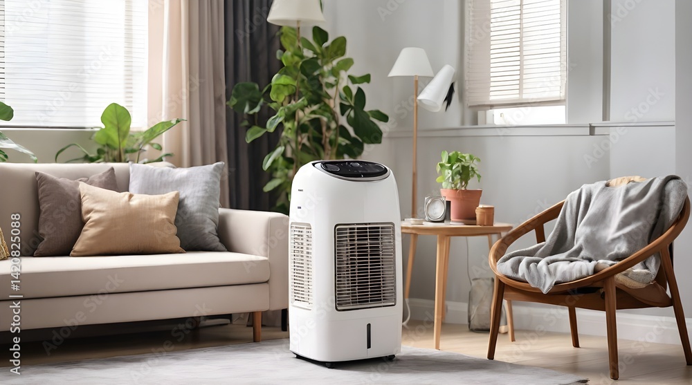 portable air conditioner or mobile air cooler in modern.generative.ai