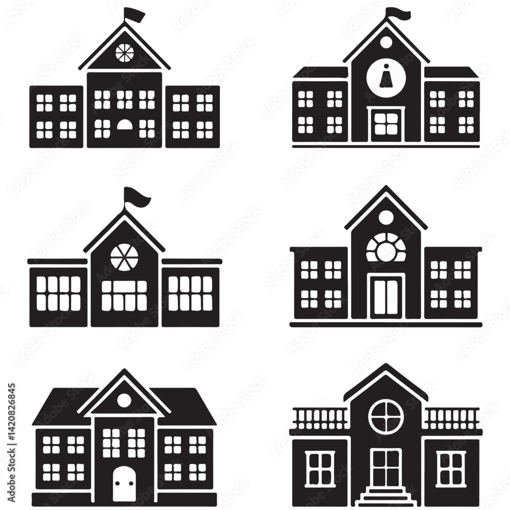 Fototapeta premium school black vector silhouette icon 