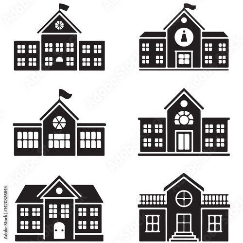  school black vector silhouette icon 