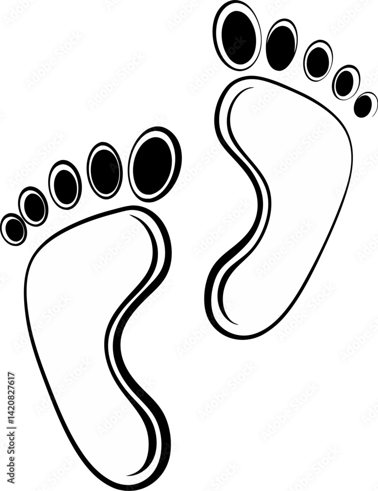 Human footprint Vector and illustration icon. Human footprint Vector and illustration icon.