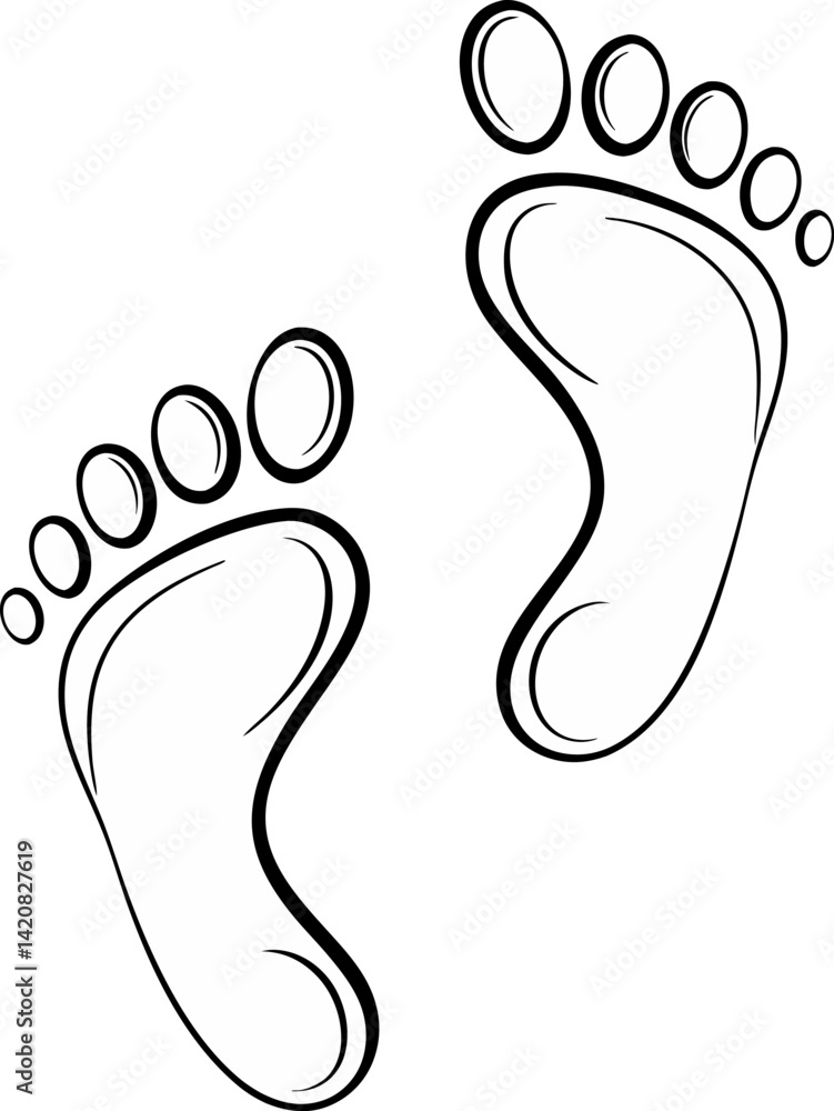 Human footprint Vector and illustration icon. Human footprint Vector and illustration icon.