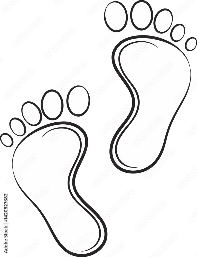 Human footprint Vector and illustration icon. Human footprint Vector and illustration icon.