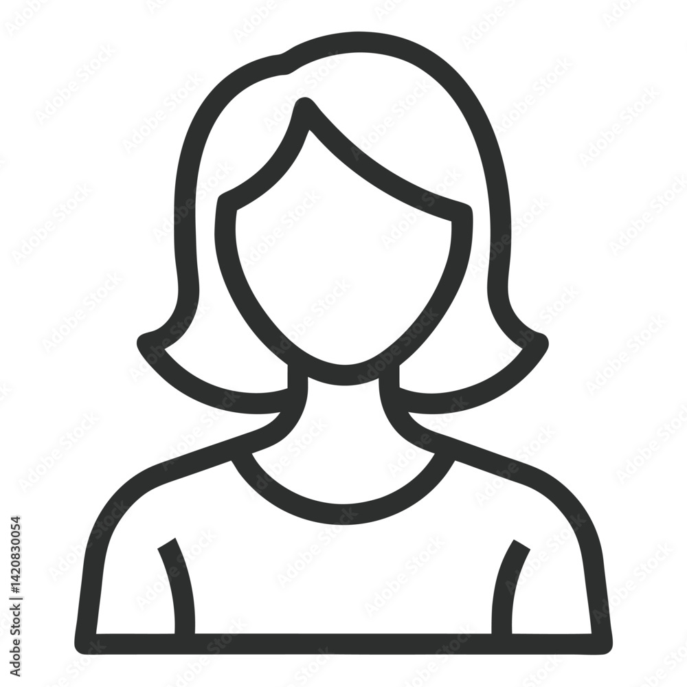 line art icon of a woman