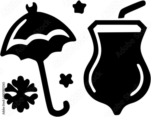 여름 휴가 방학 휴식 아이콘 일러스트