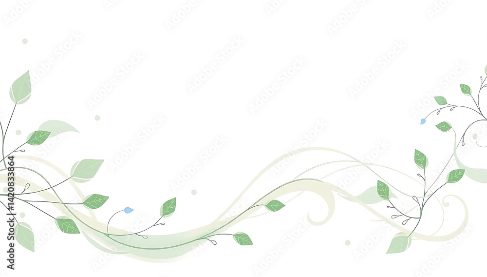 Elegant soft green and light blue abstract border with nature-inspired swirls, perfect for Earth Day design Elegant soft green and light blue abstract border with nature-inspired swirls, perfect for Earth Day design