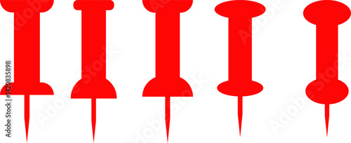 push pin icon set stationery office supplies. paper notice

