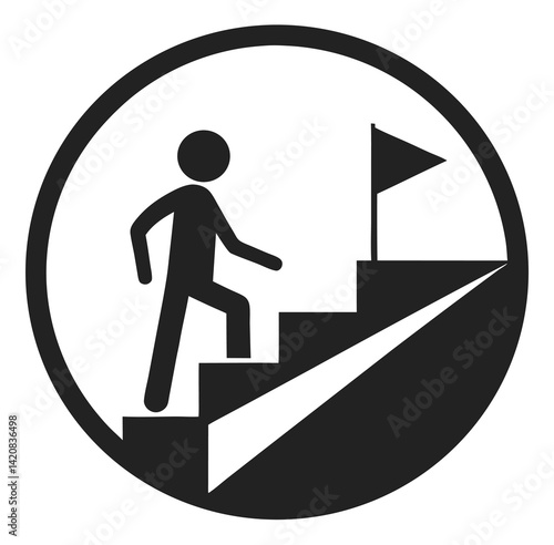 a man success story vector icon