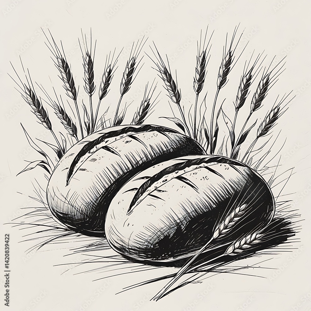 Obraz premium bread drawing