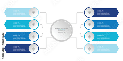 Business processes. Timeline infographic with 3 steps, options. Vector graphics.