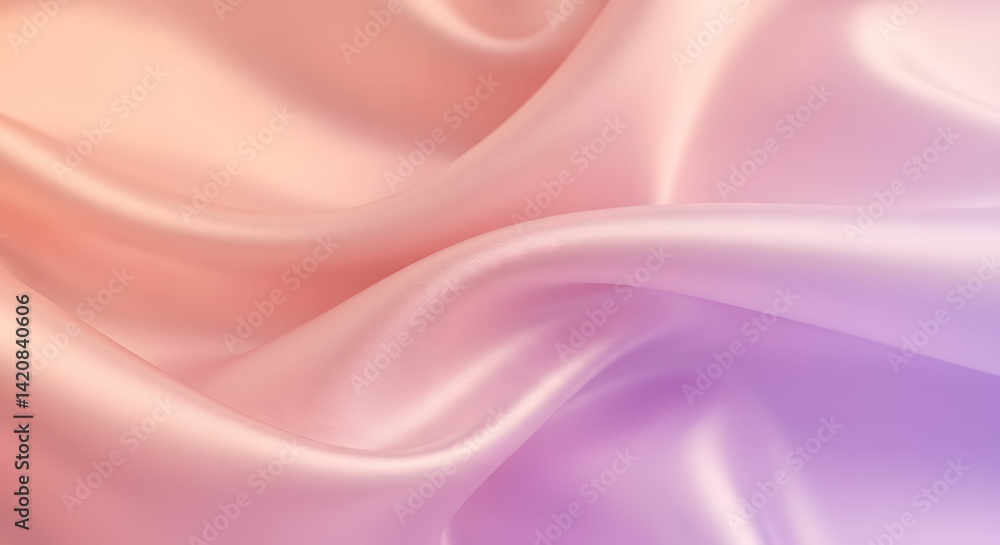 Fototapeta premium Elegant Draped Pastel Pink and Purple Silk Fabric Texture