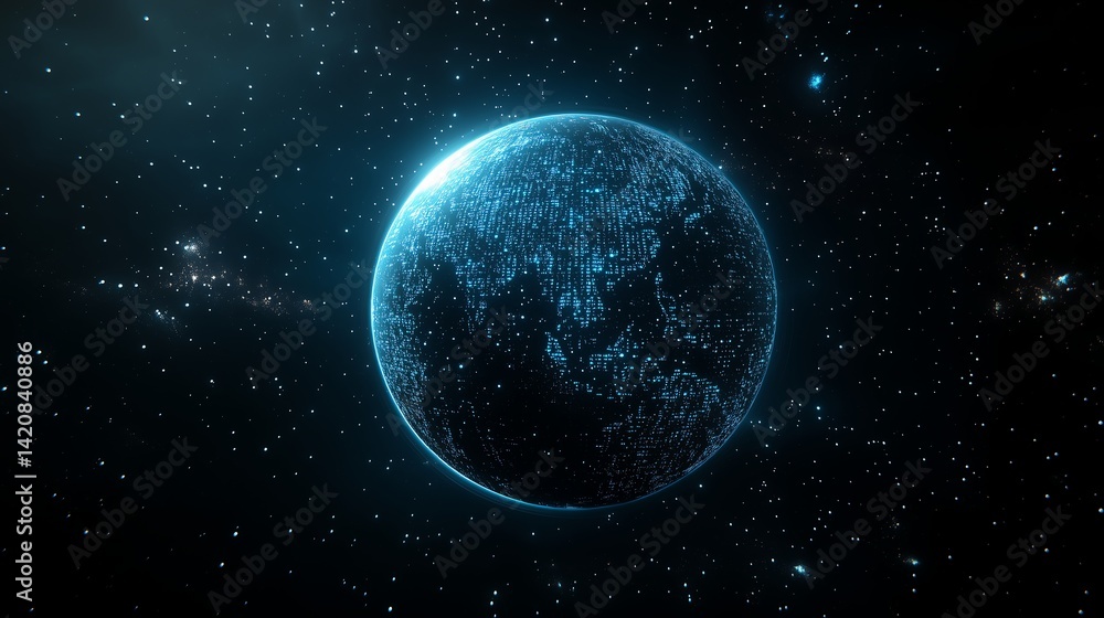 3D Render of Earth Focusing on Europe with Binary Code and Connecting Lines, Symbolizing Global Business and Cryptocurrency in a Futuristic Design 3D Render of Earth Focusing on Europe with Binary Code and Connecting Lines, Symbolizing Global Business and Cryptocurrency in a Futuristic Design