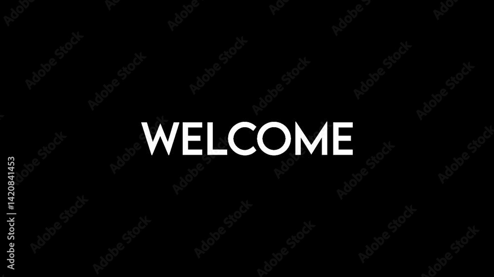 creative motion explosion text animation video, the text of the word welcome is written in white on a black background creative motion explosion text animation video, the text of the word welcome is written in white on a black background