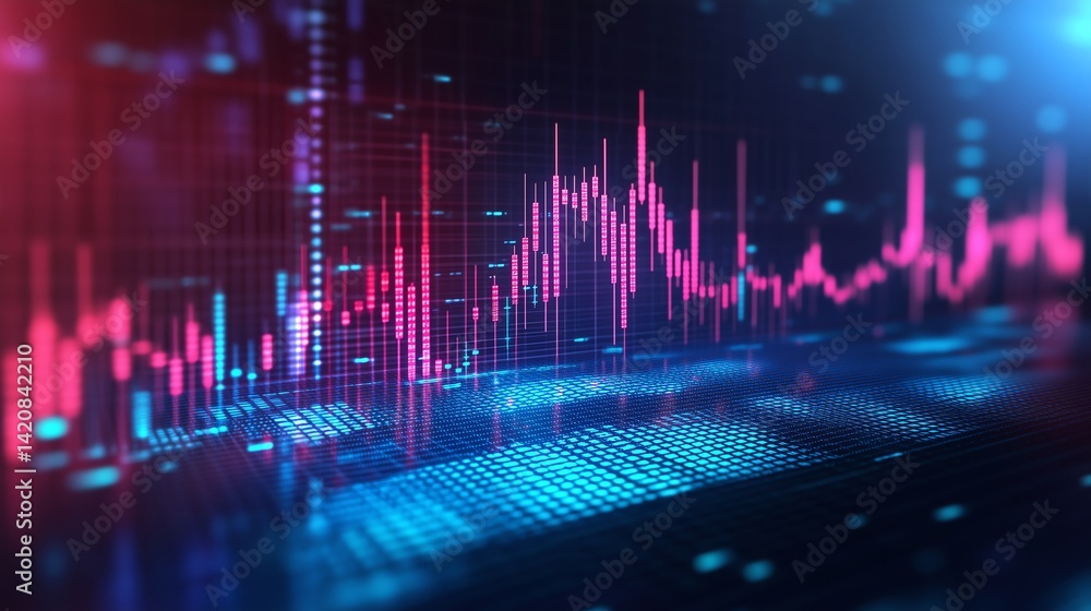 Stock Market Chart on Blue Background for Share Drop Down and Stock Up Stock Market Chart on Blue Background for Share Drop Down and Stock Up