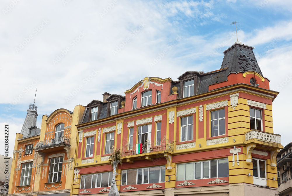 Fototapeta premium street of old town in Plovdiv, Bulgaria
